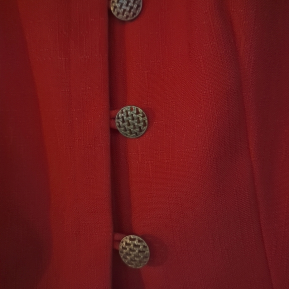 Vtg Atrium Collection Deep Reddish Pink Jacket Blazer Size 10 Shoulder Pads - Picture 8 of 9